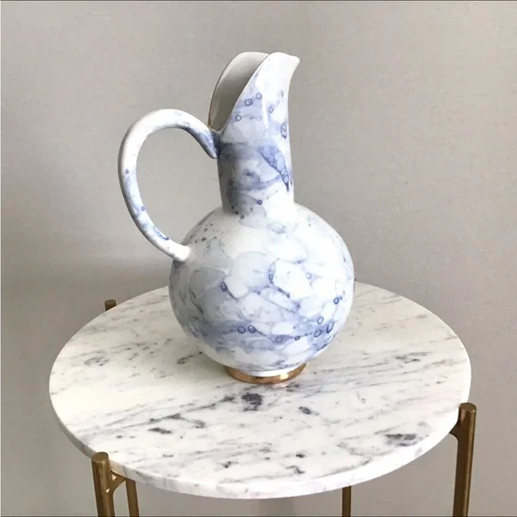 Anthropologie Hand Glazed Stoneware Large Pitcher Vase New In Box Rare NWT